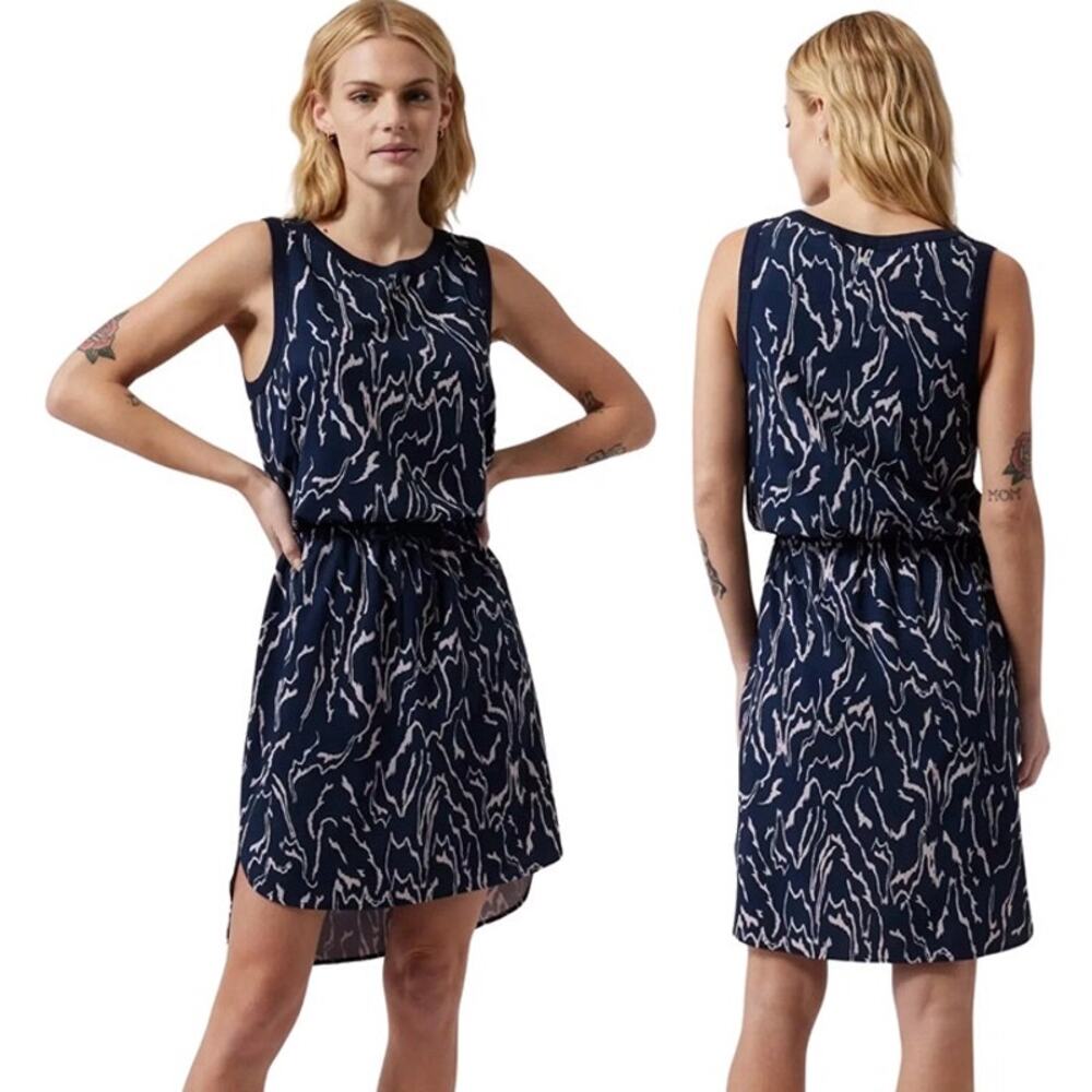 Athleta‎ Women's Dress Size Large Voyage Orchid Pink Blue Rincon Printed